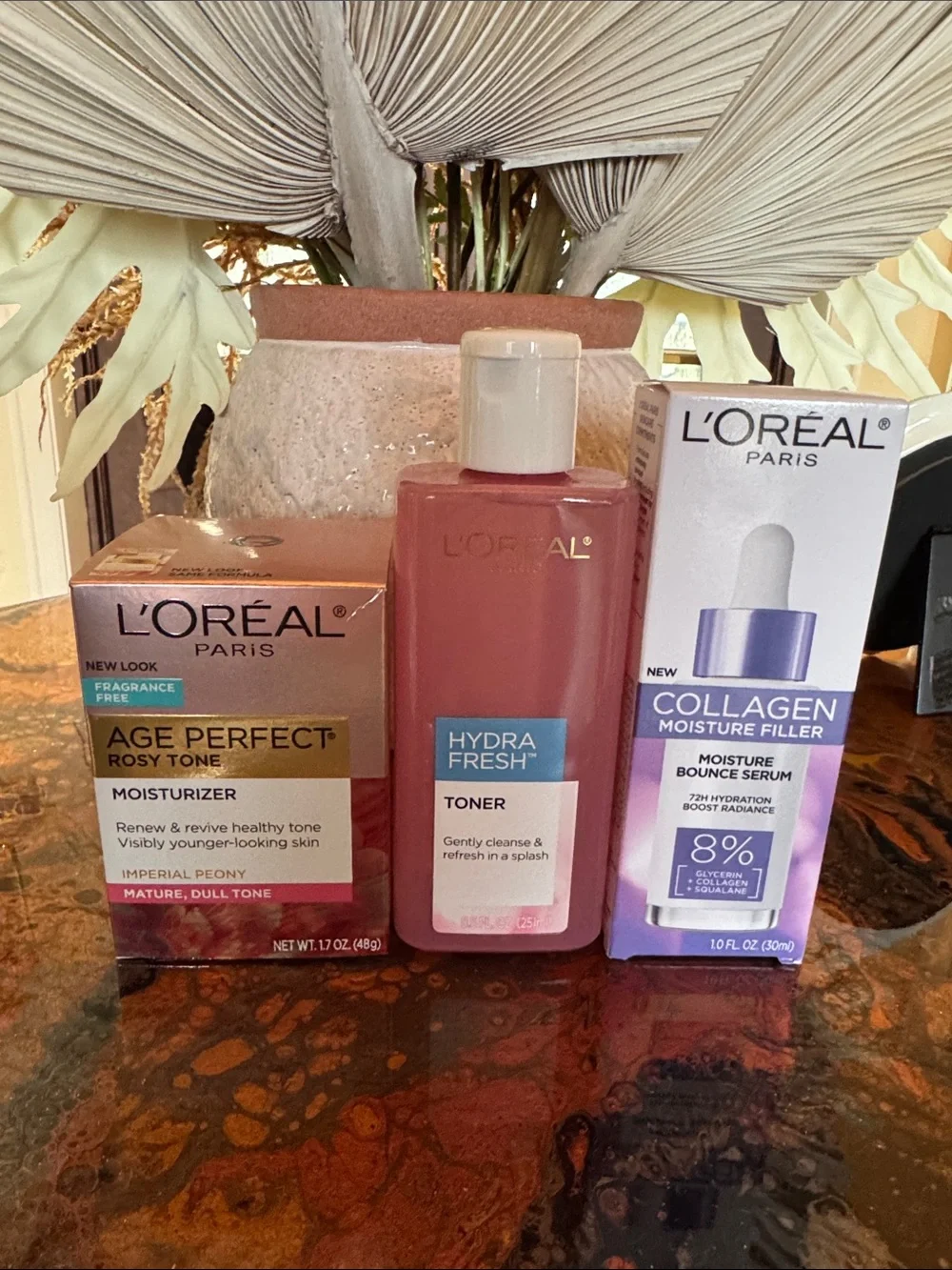 L'Oreal Serum, Moisturizer & Toner skincare set